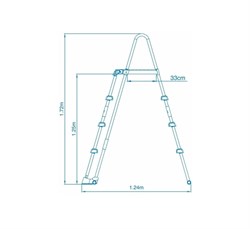 Лестница для бассейна Intex 28076 с площадкой и со съемными ступенями (122см) - фото 129287