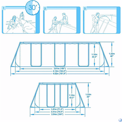 Bestway 56456 / Каркасный бассейн  + фильтр-насос, лестница. (412х201х122см) - фото 99359