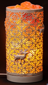 Соляной светильник - лампа-камин белая в форме цилиндра - фото 101007