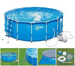 Каркасный бассейн / 488х132см / Summer Waves P20-1652-S +песочный фильт насос, лестница, тент, подстилка, набор для чистки DELUXE, скиммер - фото 102226 Каркасный бассейн / 488х132см / Summer Waves P20-1652-S +песочный фильт насос, лестница, тент, подстилка, набор для чистки DELUXE, скиммер - фото 102226