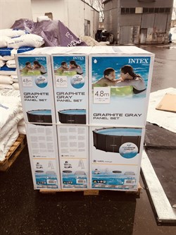 Каркасный бассейн Sequoia Spirit / Graphite Gray Panel Intex 26384 + песочн.фил, лестница, тент, подстилка (478х124) - фото 105524