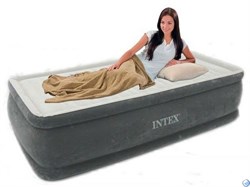 Надувная односпальная кровать Intex 64412  со встр. насосом 220В (99х191х46) - фото 106336