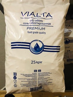Соль таблетированная Виалта / VIALTA (PREMIUM QUALITY) 25кг 99.5-99.8% (Израиль) - фото 110455