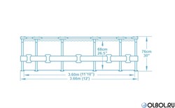 Бассейн каркасный  Steel Pro MAX Bestway 56416 + фильт насос (366х76см) - фото 111799