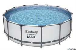 Каркасный бассейн Steel Pro Max Bestway 5612X + насос-фильтр, лестница, тент (427х122) - фото 111923