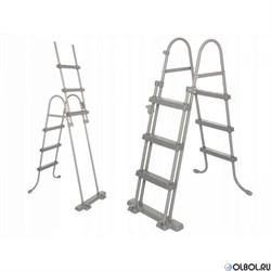 Каркасный бассейн на опорах Bestway 5611R + фильтр-насос, лестница, тент (610х366х122) - фото 112189