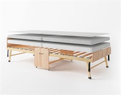 Раскладушка деревянная 200x90 см, на ламелях, нагрузка  150 кг, Основа сна MAX / цвет ВЕНГЕ - фото 114857