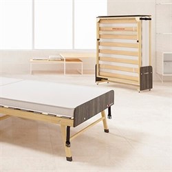 Раскладушка деревянная 200x90 см, на ламелях, нагрузка  150 кг, Основа сна MAX / цвет ОРЕХ - фото 114869
