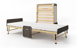 Раскладушка деревянная 200x90 см, на ламелях, нагрузка  150 кг, Основа сна MAX / цвет ОРЕХ - фото 114876