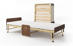 Раскладушка деревянная 200x90 см, на ламелях, нагрузка  150 кг, Основа сна MAX / цвет ОРЕХ - фото 114877