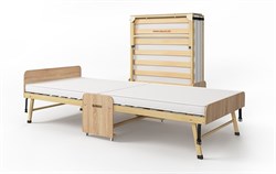 Раскладушка деревянная 200x90 см, на ламелях, нагрузка  150 кг, Основа сна MAX / цвет ОРЕХ - фото 114887