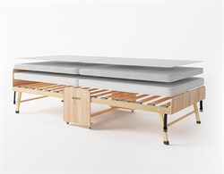Раскладушка деревянная 200x90 см, на ламелях, нагрузка  150 кг, Основа сна MAX / цвет ОРЕХ - фото 114892