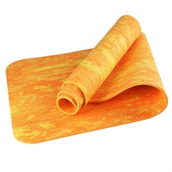 Коврик для йоги ТПЕ 183х61х0,6 см (оранжевый гранит) (B34520) TPEM6-101 - фото 116053