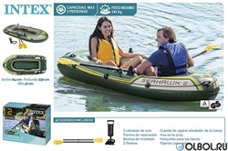 Надувная лодка Intex 68347 2-x местная Seahawk 200 Set +весла и насос - фото 116201
