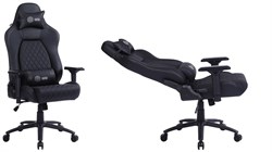 Кресло игровое Cactus CS-CHR-130 цвет: черный, обивка: эко.кожа, крестовина: металл, пластик черный - фото 117706