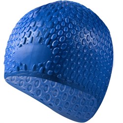 Шапочка для плавания силиконовая Bubble Cap (синяя) B31519-1 - фото 118031