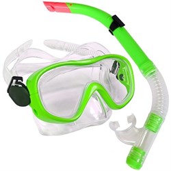 E33109-2 Набор для плавания юниорский маска+трубка (ПВХ) (зеленый) - фото 118568