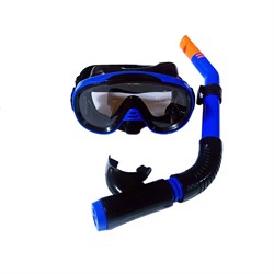 E39245-1 Набор для плавания юниорский маска+трубка (ПВХ) (синий) - фото 118571