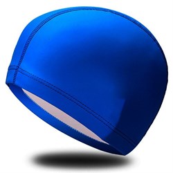 Шапочка для плавания ПУ одноцветная (Синяя) B31516 - фото 120740