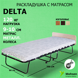 Раскладушка / складная кровать с матрасом DELTA 200x90см - фото 122283