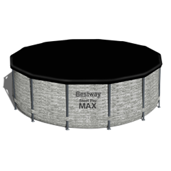 Bestway 5619D / Круглый каркасный бассейн Steel Pro MAX + насос фильтр, лестница, тент (4.27х1.22см) - фото 124255
