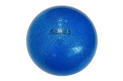 Мяч для художественной гимнастики однотонный, d=15 см (синий с блестками) - фото 124416