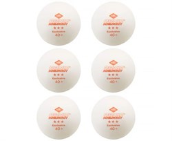 Мячики для н/тенниса DONIC EXCLUSIVE 3* 40+, 6 штук, белый - 608530E - фото 129662
