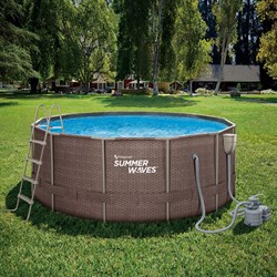 Каркасный бассейн / 366х122 / Summer Waves P20-1248-S + песочный фильтр, лестница, тент, подстилка, набор для чистки, скиммер - фото 130612 Каркасный бассейн / 366х122 / Summer Waves P20-1248-S + песочный фильтр, лестница, тент, подстилка, набор для чистки, скиммер - фото 130612