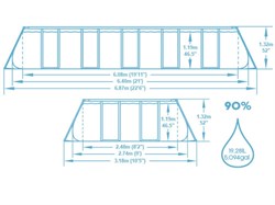 Прямоугольный каркасный бассейн Bestway 5612B  +песочный фильтр-насос , лестница, тент (640х274х132) - фото 130873