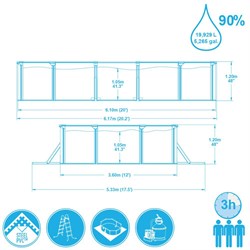 Бассейн со стальными стенками BestWay 56369 (610х360х120) + песчанный фильтр, скиммер, лестница, тент, подстилка, гидроаэратор - фото 132265