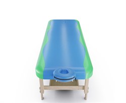 Массажный стационарный стол DFC NIRVANA, SUPERIOR2, дерев. ножки, 2 секции, цвет бирюз.с зелен. TS200 / 192х71х86 см - фото 133025