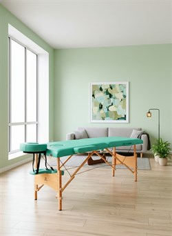 Массажный стол DFC NIRVANA, Optima, дерев. ножки, цвет зеленый (Green), TS20110S_Gr / 213х81х83 см - фото 133139