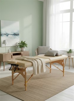 Массажный стол DFC NIRVANA, Relax Pro , дерев. ножки, цвет бежевый (Beige) TS3021_B2 / 219х91х84 см - фото 133354