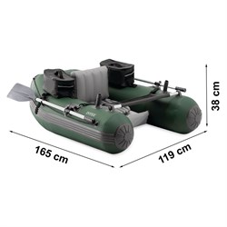 Одноместная надувная рыболовная лодка Intex 68381 Big Catch Pro (165х119х38 см) ручной насос 1.7 л, весла 2 шт - фото 133645