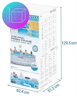 Intex 26746 / Каркасный бассейн / 488х122см / Prism Frame + фильтр-насос 5678лч, лестница, тент, подстилка - копия - фото 133720