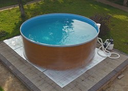 Морозоустойчивый бассейн Лагуна 2,5 х 1,25м- коричневый, пленка мрамор 0/4 мм / +скиммер - фото 133949