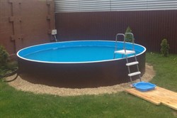 Морозоустойчивый бассейн Лагуна 2,5 х 1,25м- коричневый, пленка мрамор 0/4 мм / +скиммер - фото 133950