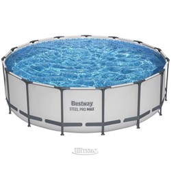 Бассейн каркасный  Steel Pro MAX BestWay 56438 + фильтр-насос, лестница, тент (457х122см) - фото 134133
