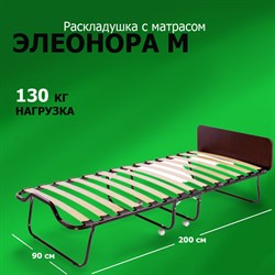 Раскладушка с матрасом Элеонора М, цвет венге, 90х200 см - фото 134520