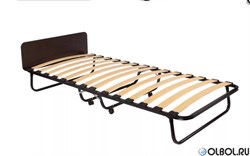 Раскладушка с матрасом ОТЕЛЬ Комфорт (200x90x43см) ВЕНГЕ, ОРЕХ, ДУБ - металл.  колеса - фото 134622