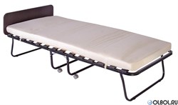 Раскладушка с матрасом ОТЕЛЬ Комфорт (200x90x43см) ВЕНГЕ, ОРЕХ, ДУБ - металл.  колеса - фото 134625