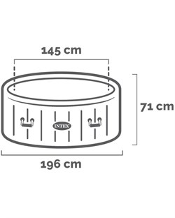 Intex 28494 Надувной СПА бассейн / Spa бассейн-джакузи гидромассажный (196x71см) - фото 135006