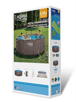 Каркасный бассейн Laguna Vista / 366х132см / P20-1252-Р + фильт насос, лестница, подстилка, тент - фото 135233