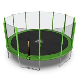 Батут DFC Trampoline Fitness 14ft наружн.сетка, св.зел. (427см) 14FT-TR-LG - фото 135702