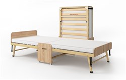 Раскладушка деревянная 200x90 см, на ламелях, нагрузка  150 кг, Основа сна MAX / цвет ДУБ - фото 135803