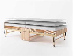 Раскладушка деревянная 200x90 см, на ламелях, нагрузка  150 кг, Основа сна MAX / цвет ДУБ - фото 135805