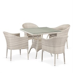 Комплект плетеной мебели T190B/Y350A-W85-90x90 Latte 4Pcs - фото 136234
