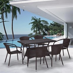 Комплект плетеной мебели T198D/Y137C-W53 Brown 6Pcs - фото 136344
