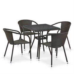 Комплект плетеной мебели T282BNT/Y137C-W53 Brown 4Pcs - фото 136519