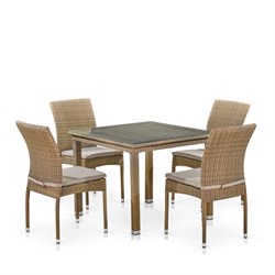 Комплект плетеной мебели T257B/Y380B-W65 Light Brown (4+1) - фото 136972